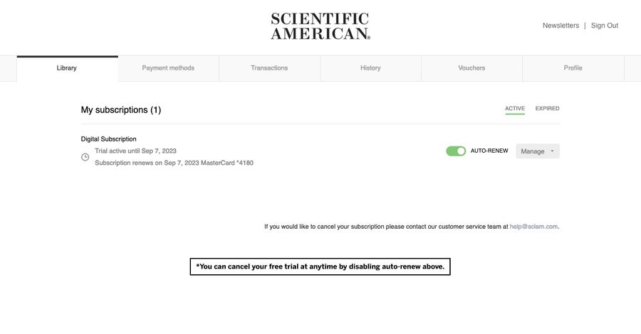 Free trial sub screenshot